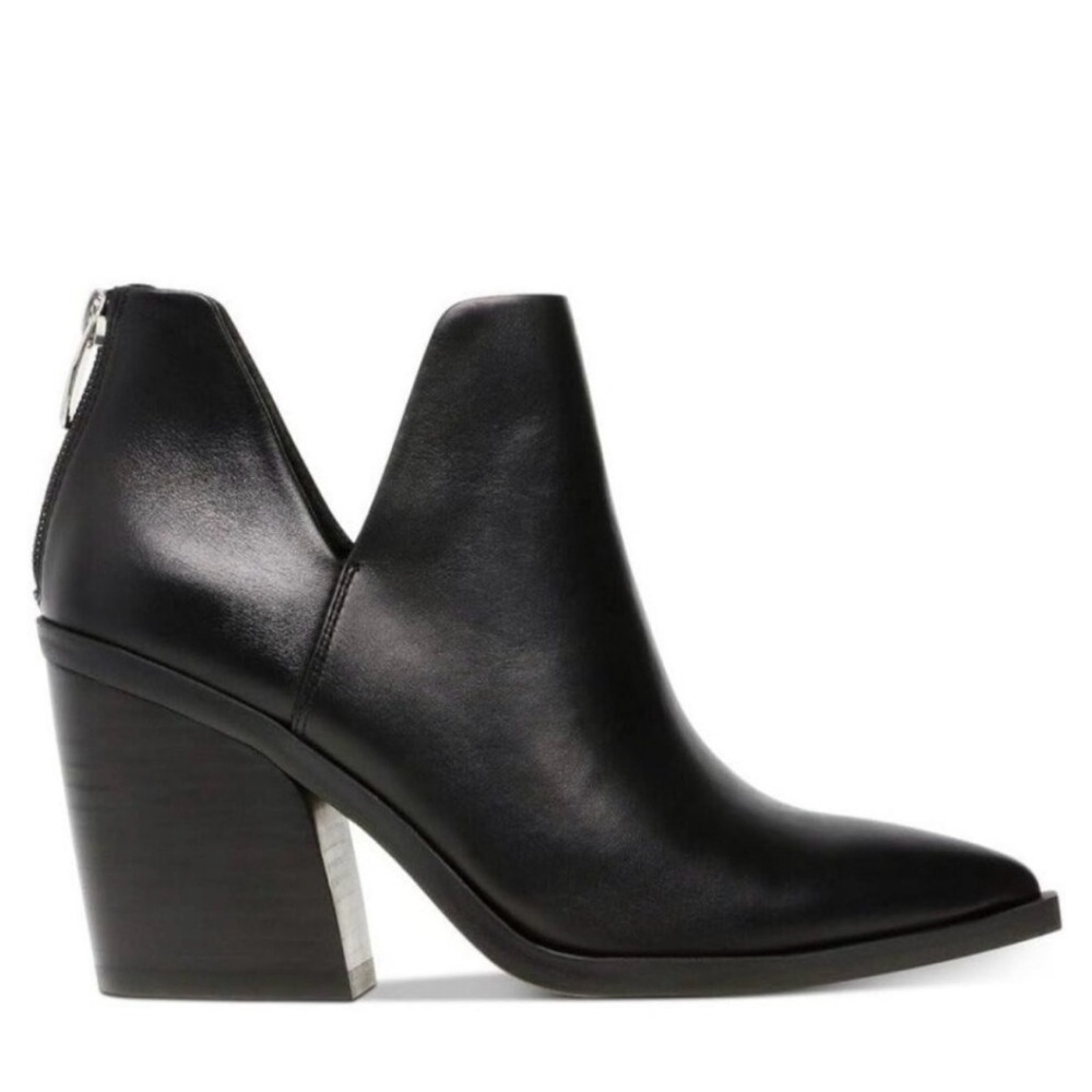 Steve Madden Alyse Black Leather Ankle Booties NEW in box 7.5